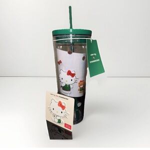 Starbucks Hello Kitty 24oz Cold Cup Straw Lid Tumbler Christmas Collab 2025 Set
